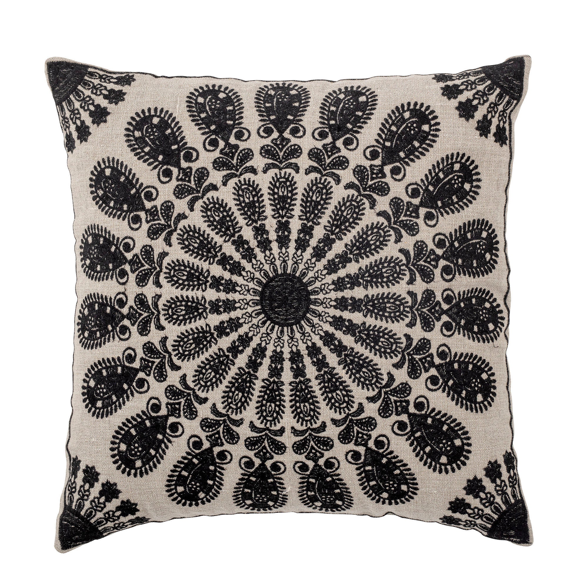 Bloomingville Datta Almohada, Negro, Lino