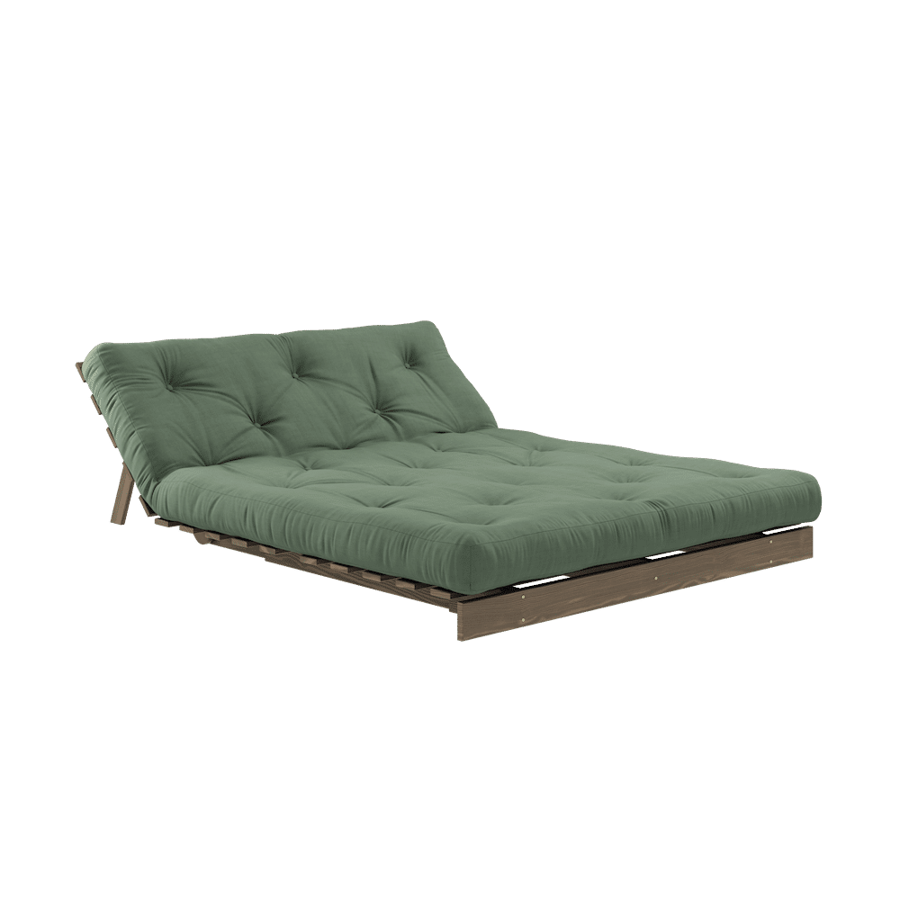 Karup Design ROOTS CAROB BROWN 140 X 200 W. ROOTS MATTRESS OLIVE GREEN