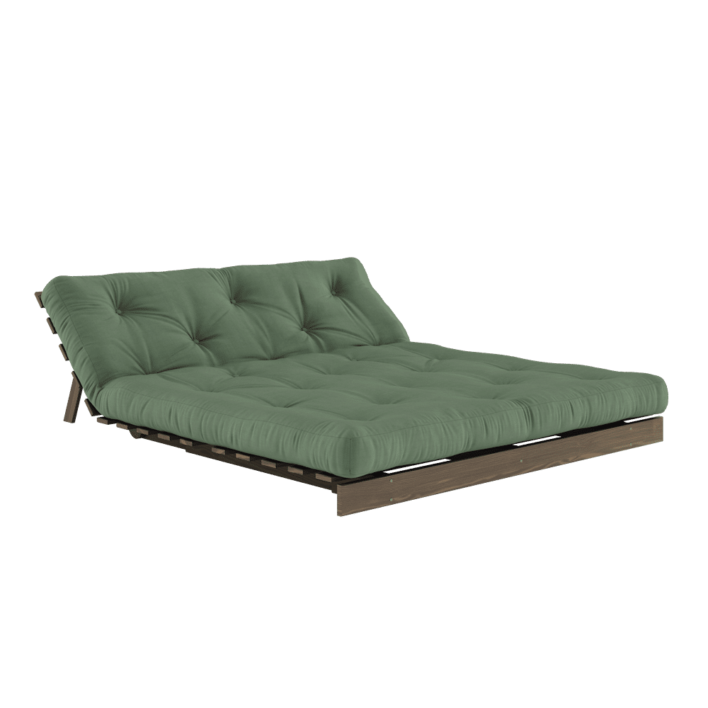 Karup Design ROOTS CAROB BROWN 160 X 200 W. ROOTS MATTRESS OLIVE GREEN