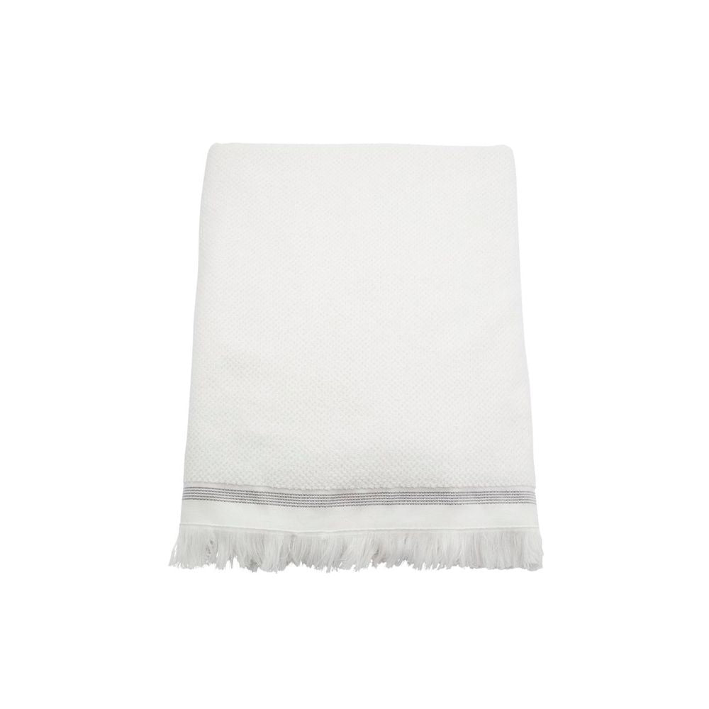 Serviette de bain Meraki, 100x180 cm, Blanc avec rayures grises