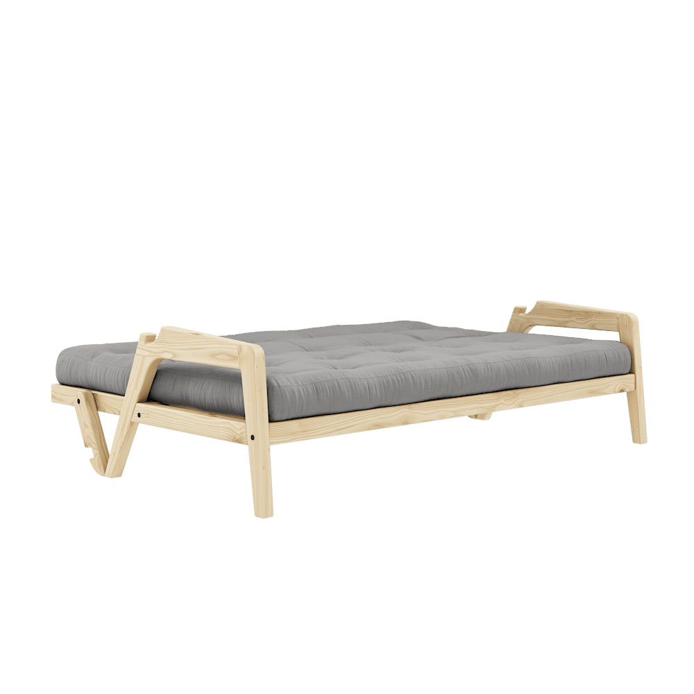 Conception GRAB CLAIR LAQUÉ W. MATELAS MIXTE 5 COUCHES GRIS