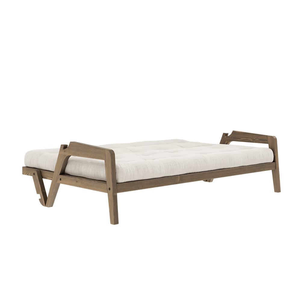 Karup Design GRAB CAROB BROWN LACQUERED W. 5-LAYER MIXED MATTRESS IVORY