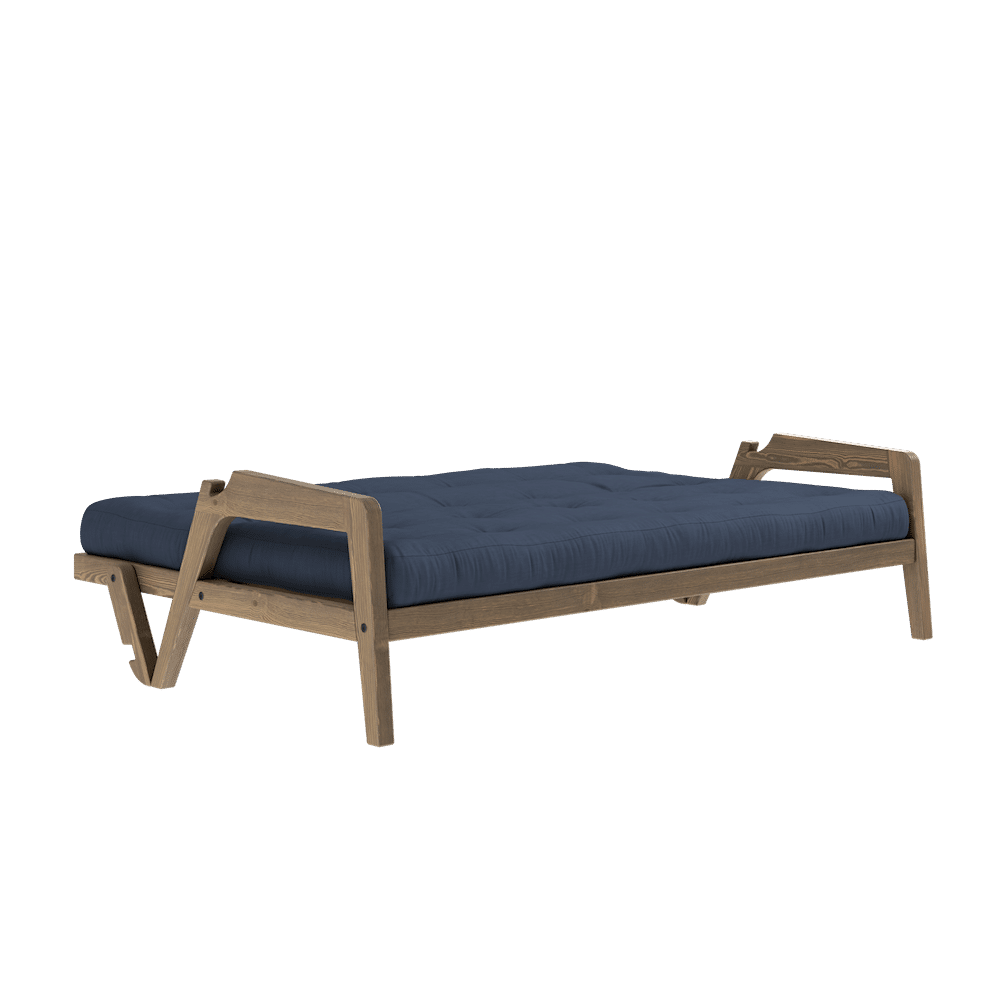 Karup Design GRAB CAROB BROWN LACQUERED W. 5-LAYER MIXED MATTRESS NAVY