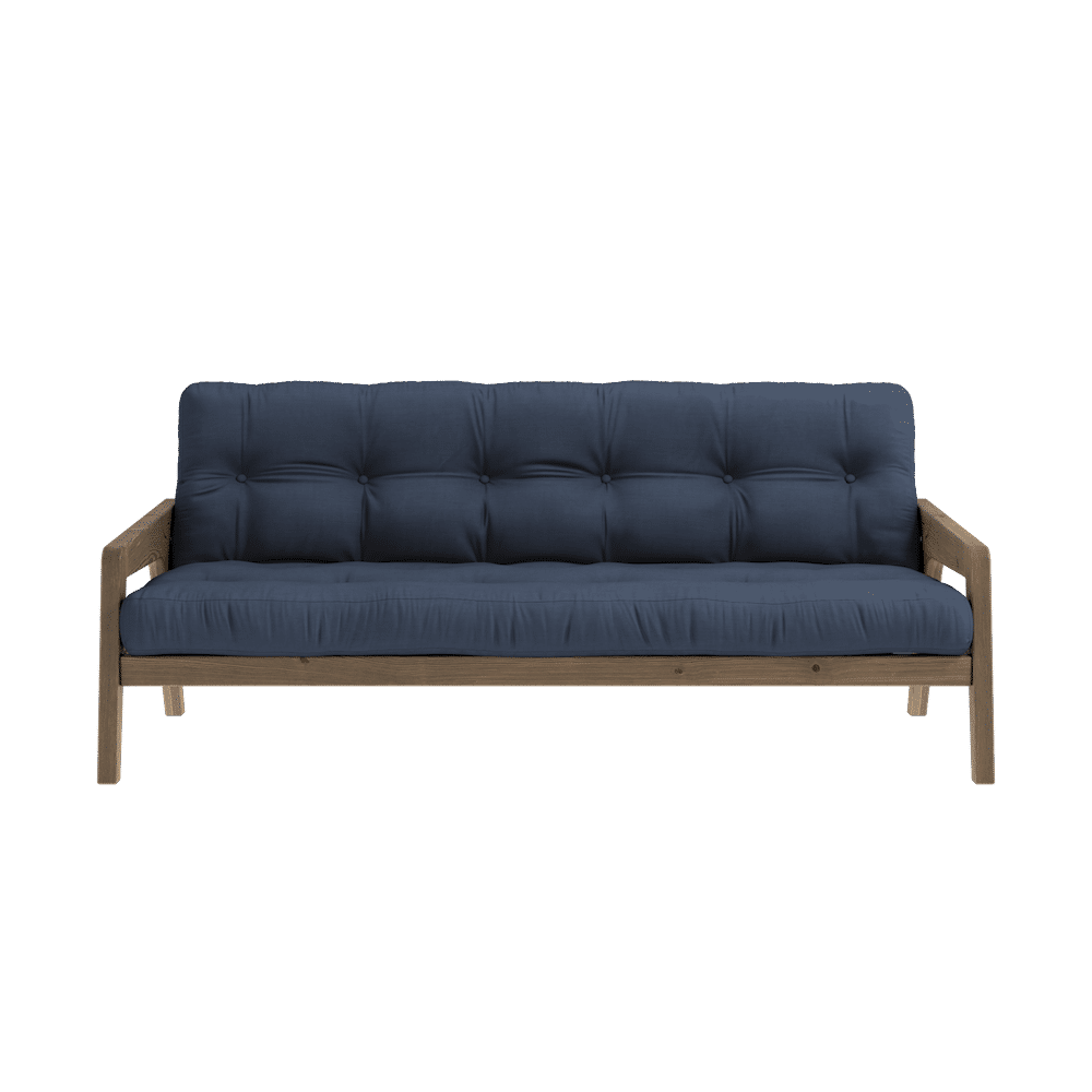 Karup Design GRAB CAROB BROWN LACQUERED W. 5-LAYER MIXED MATTRESS NAVY