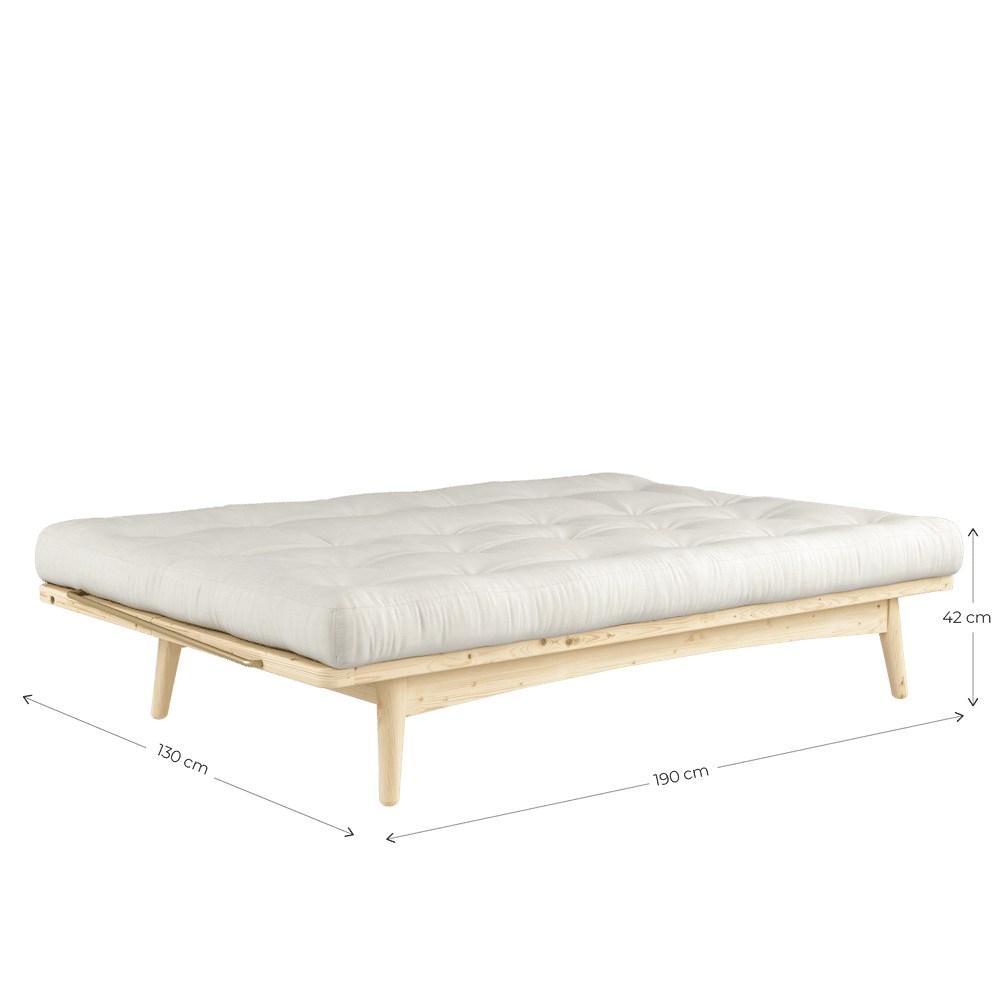 Karup Design FOLK CLEAR LACQUERED W. 5-LAYER MIXED MATTRESS IVORY