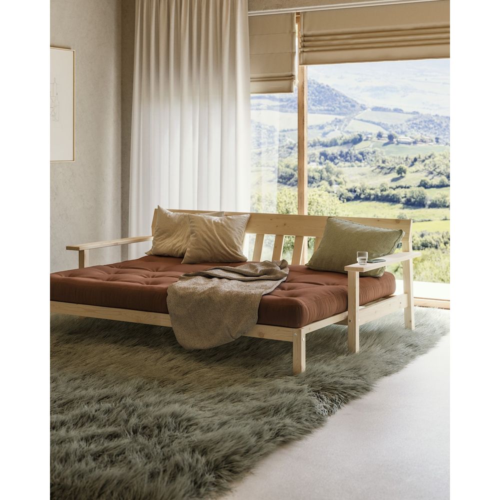 Diseñador UNWIND CLEAR LACQUERED W. COLCHÓN MIXTO 5 CAPAS BEIGE