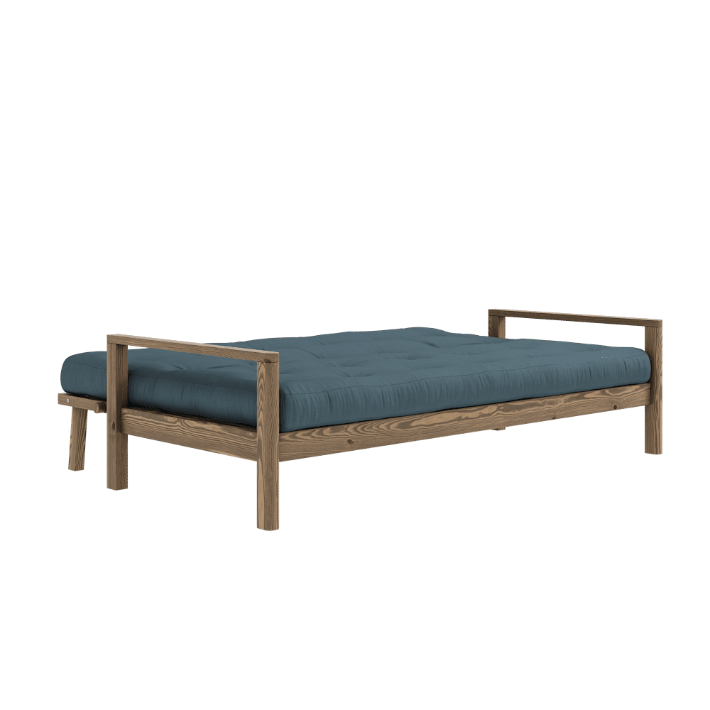 Karup Design KNOB CAROB BROWN W. 5-LAYER MIXED MATTRESS PETROL BLUE