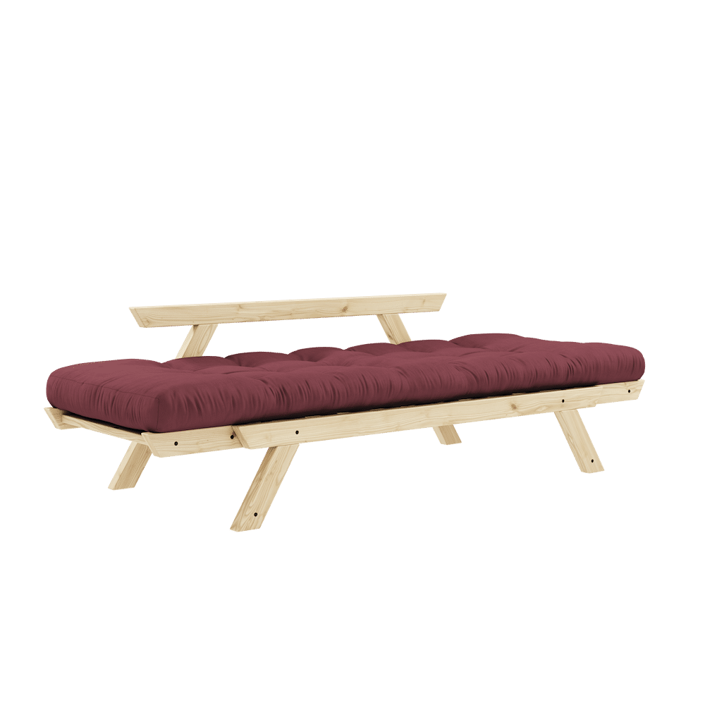 Karup Design BEBOP CLEAR LACQUERED W. 4-LAYER MIXED MATTRESS BORDEAUX