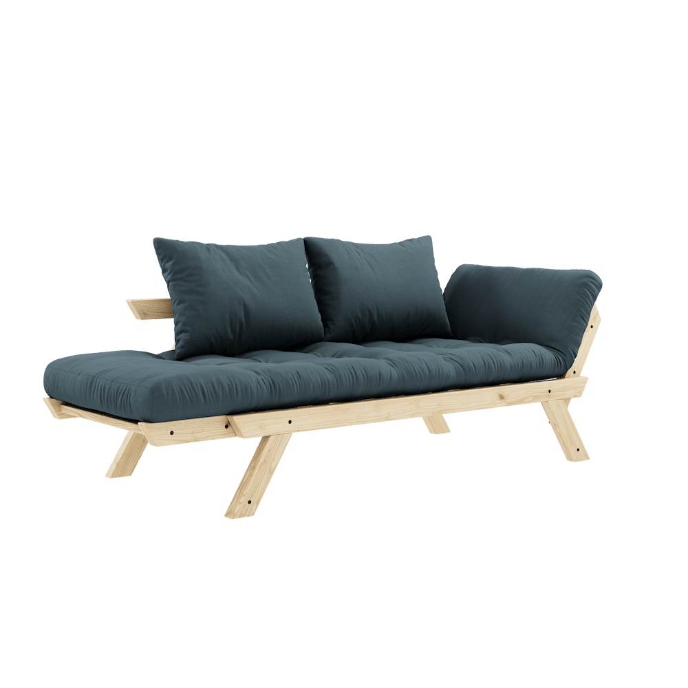 BEBOP CLAIR LAQUE W. MATELAS MIXTE 4 COUCHES BLEU PÉTROLE