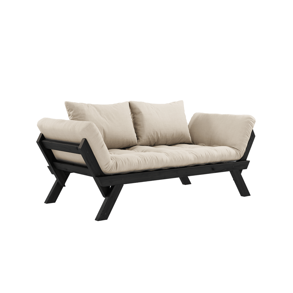 Karup Design BEBOP SCHWARZ LACKIERT W. 4-SCHICHT GEMISCHTE MATRATZE BEIGE