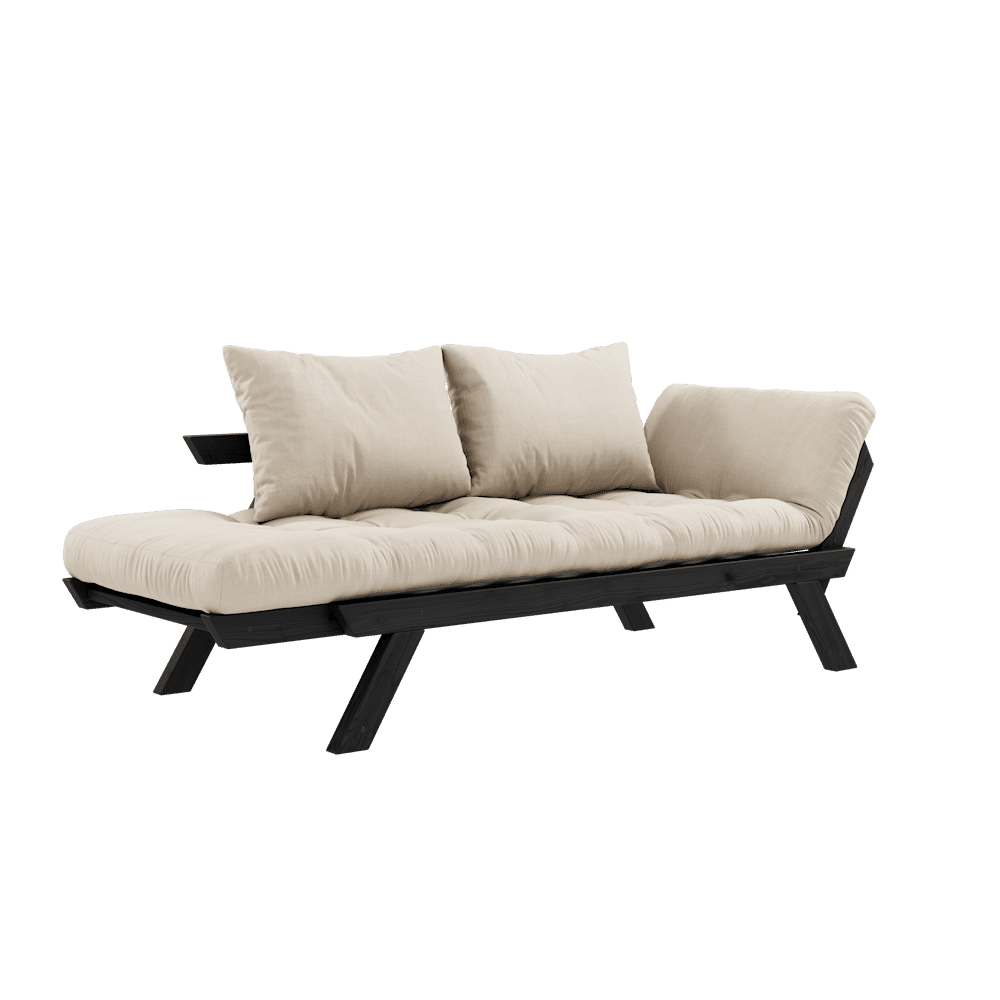 Karup Design BEBOP SCHWARZ LACKIERT W. 4-SCHICHT GEMISCHTE MATRATZE BEIGE