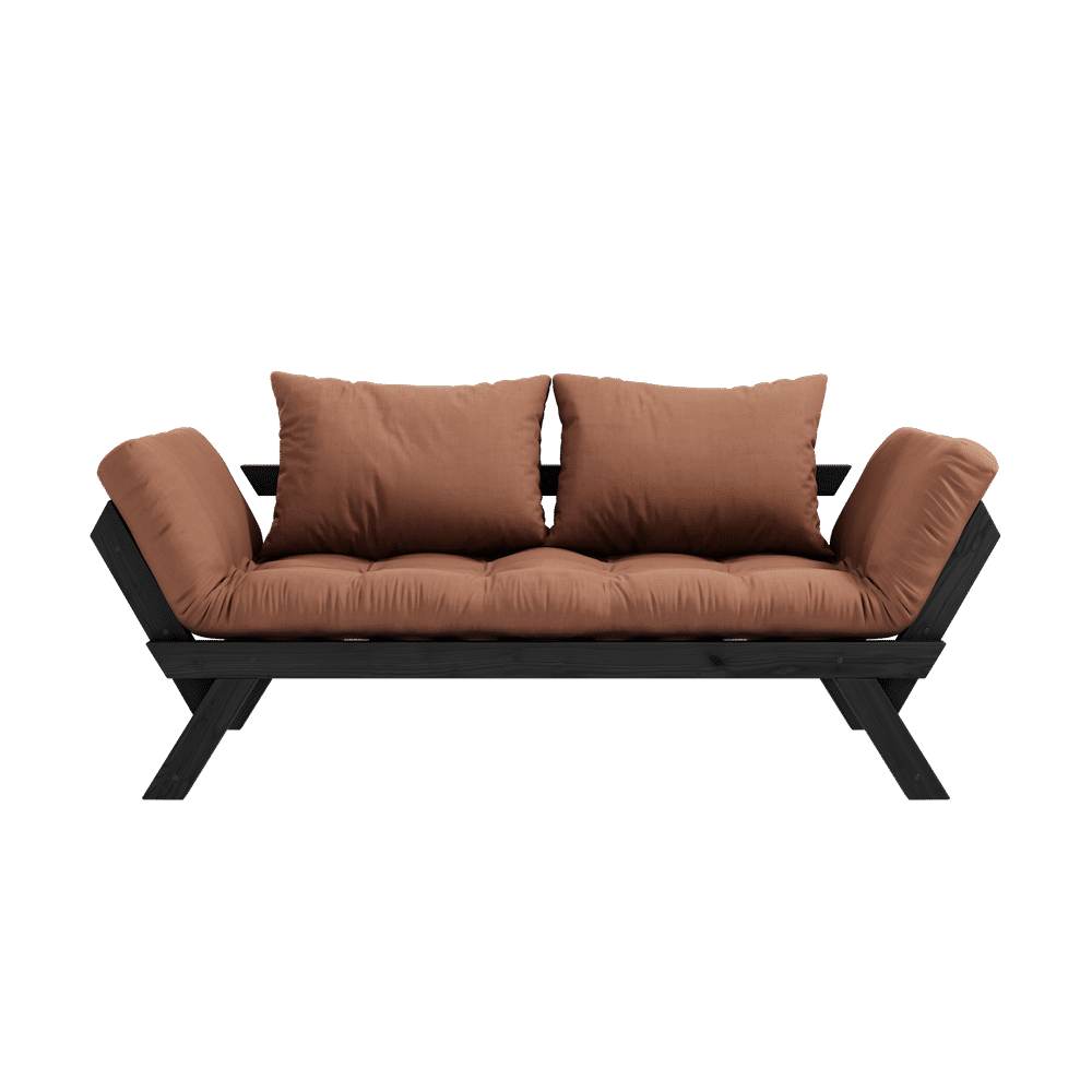 Designer BEBOP SCHWARZ LACKIERT W. 4-SCHICHT GEMISCHTE MATRATZE TON BROWN