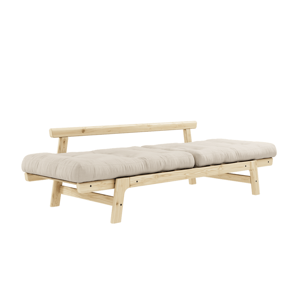 ÉTAPE CLAIRE LAQUÉE W. MATELAS STEP BEIGE