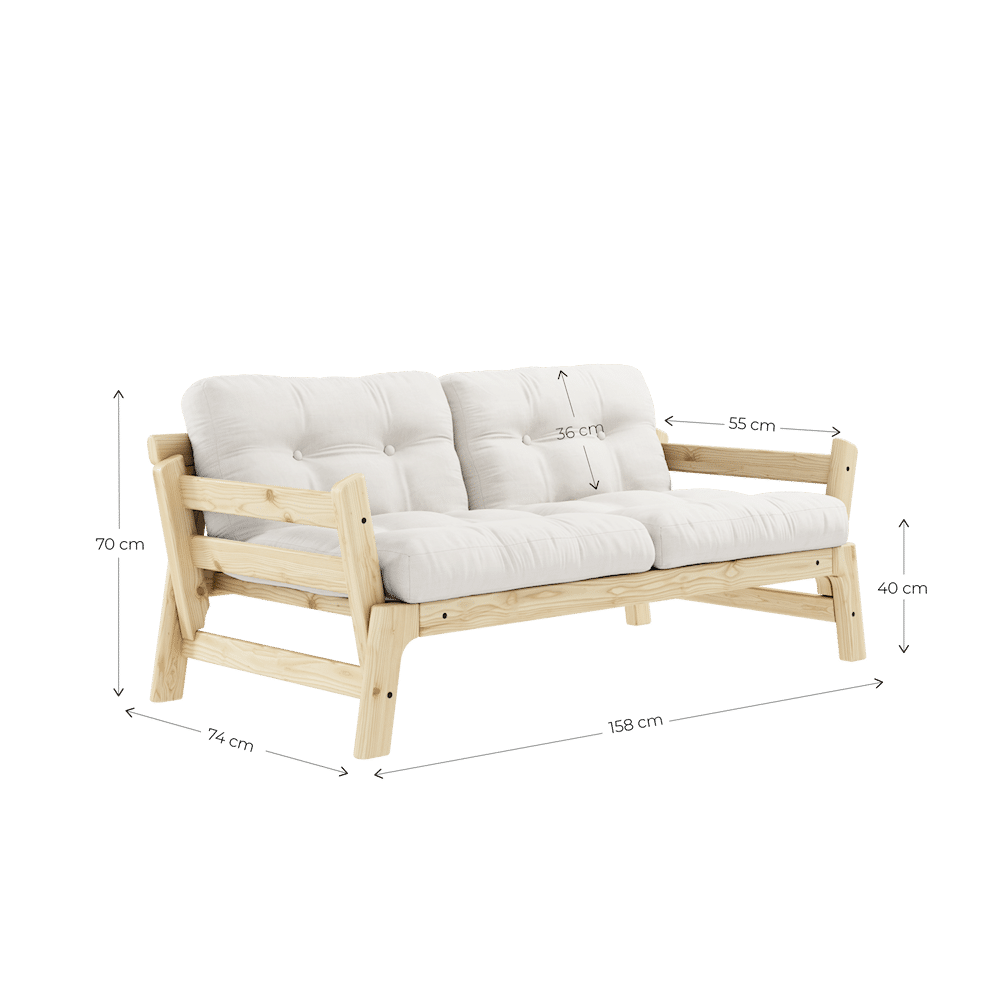 ÉTAPE CLAIRE LAQUÉE W. MATELAS STEP BEIGE