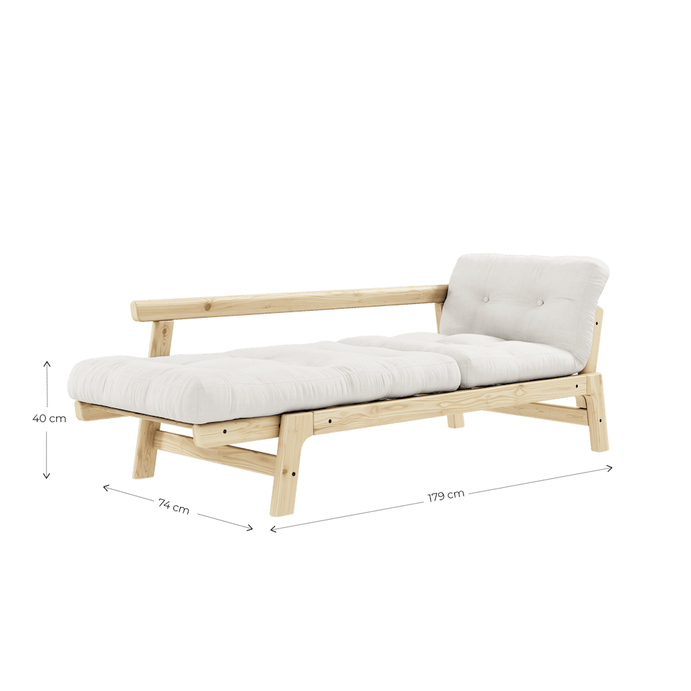 ÉTAPE CLAIRE LAQUÉE W. MATELAS STEP BEIGE