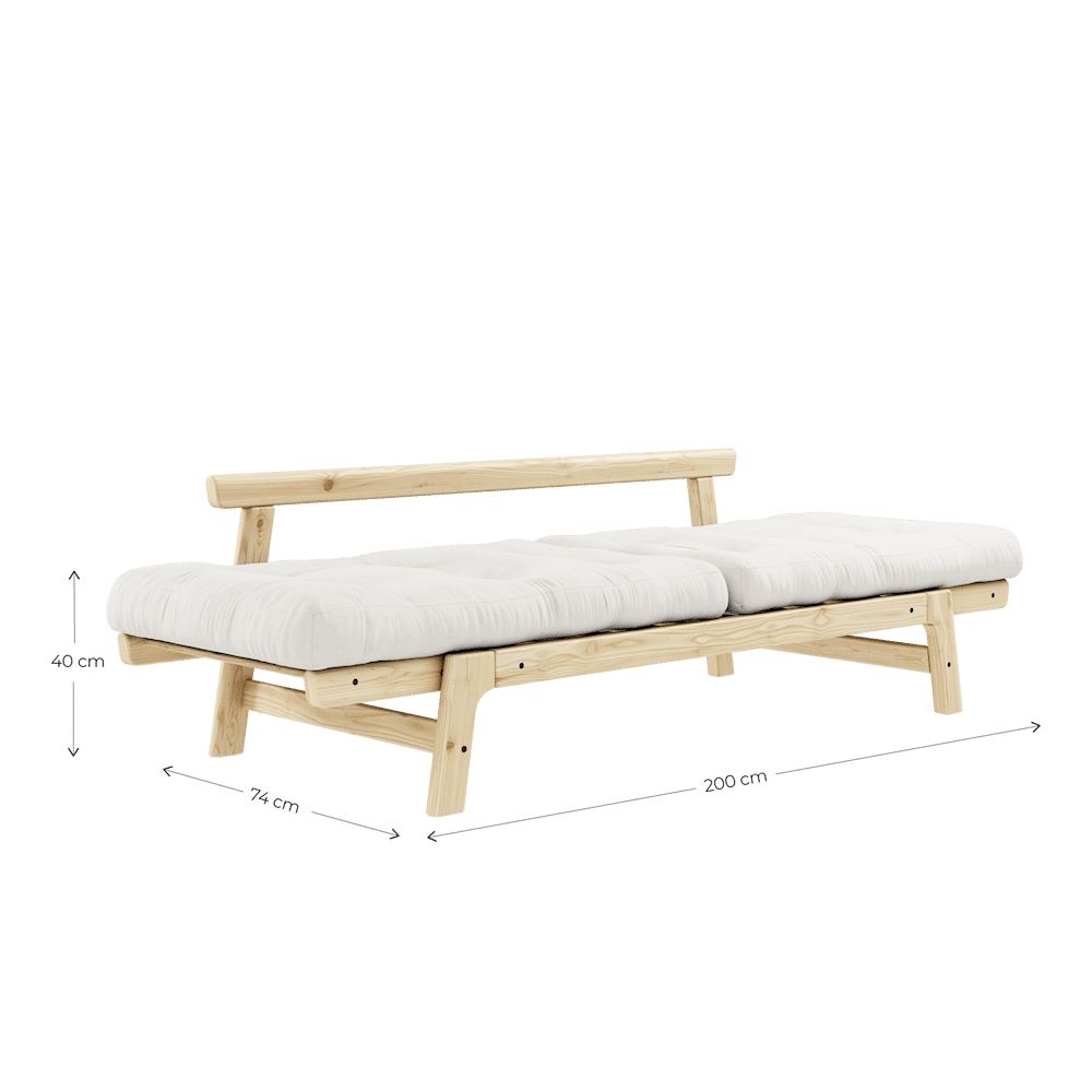 ÉTAPE CLAIRE LAQUÉE W. MATELAS STEP BEIGE