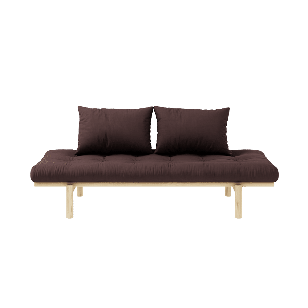 DAYBED CLARO LACADO W. COLCHÓN MIXTO 4 CAPAS MARRÓN