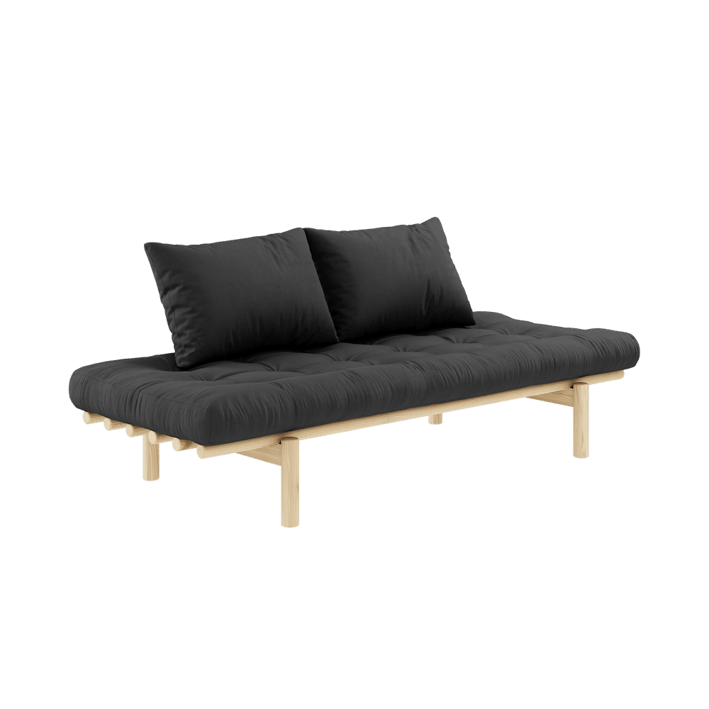 Karup Design PACE DAYBED CLARO LACADO W. COLCHÓN MIXTO 4 CAPAS GRIS OSCURO