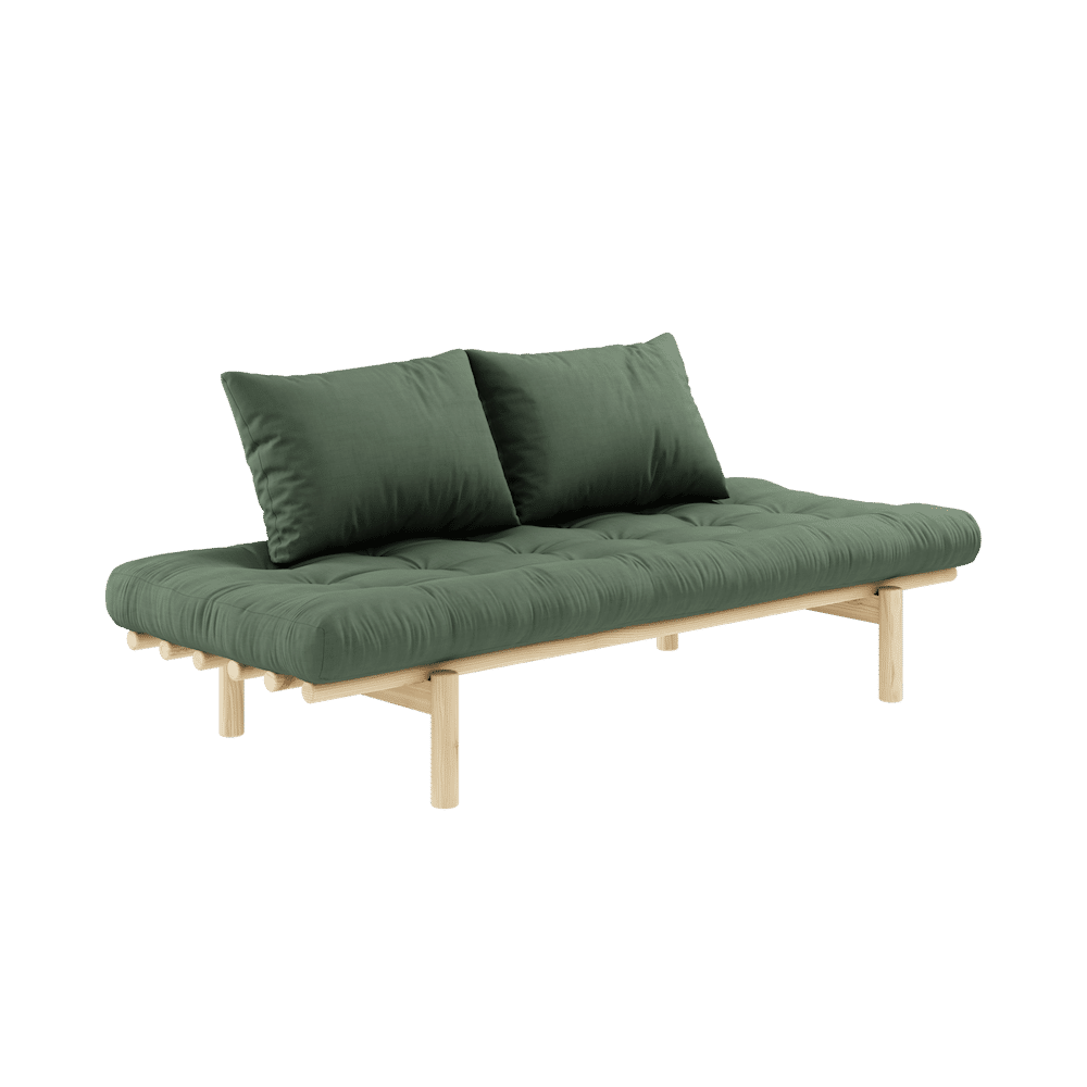 Karup Design PACE DAYBED CLAIR LAQUÉ W. MATELAS MIXTE 4 COUCHES VERT OLIVE