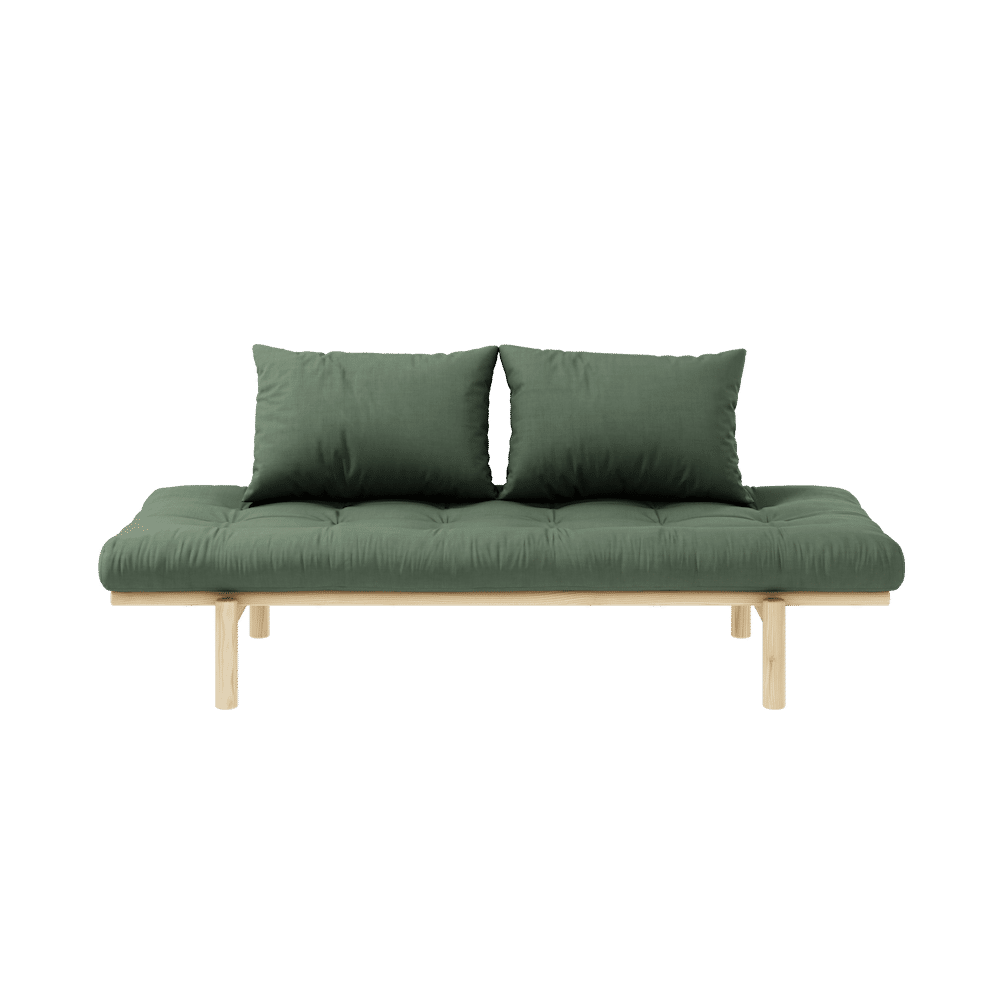 Karup Design PACE DAYBED CLAIR LAQUÉ W. MATELAS MIXTE 4 COUCHES VERT OLIVE