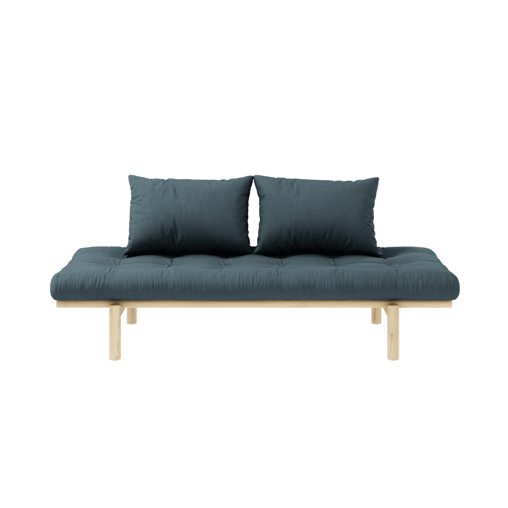 Karup Design PACE DAYBED CLAIR LAQUÉ W. MATELAS MIXTE 4 COUCHES BLEU PÉTROLE