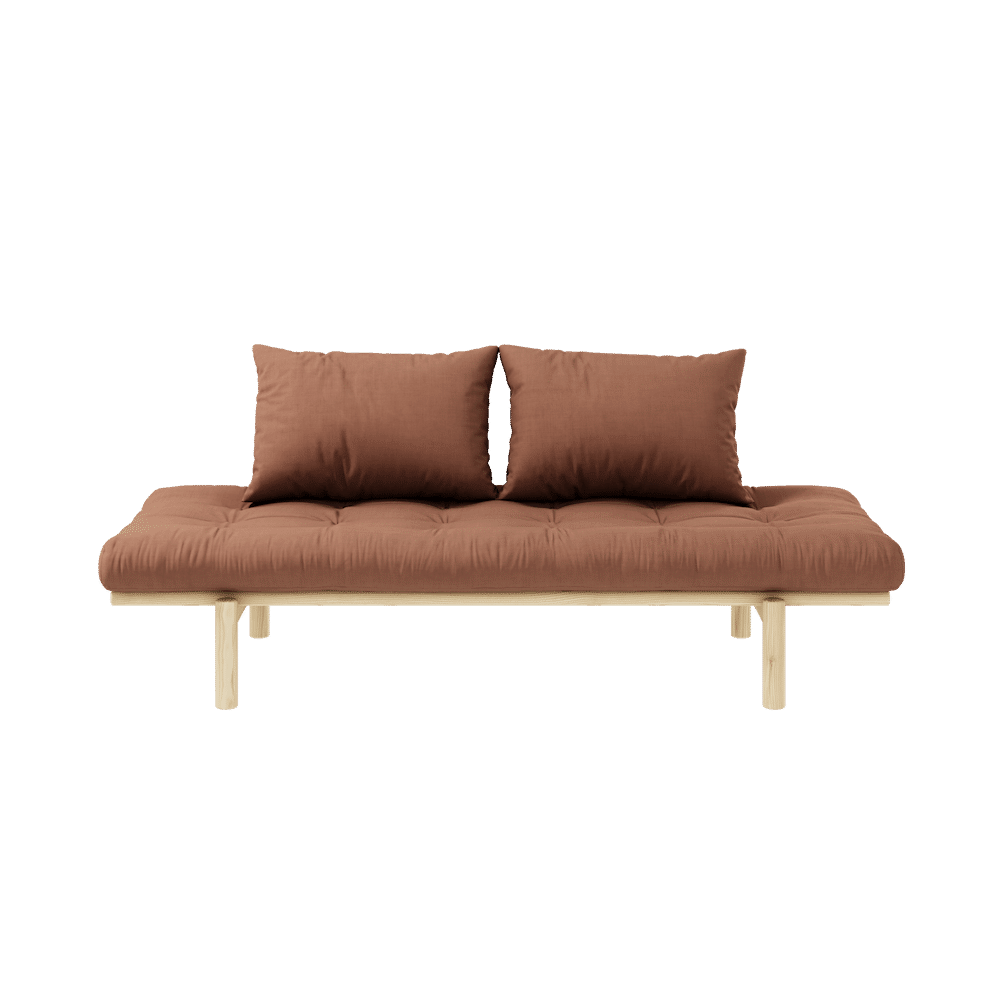 Karup Design PACE DAYBED CLAIR LAQUÉ W. MATELAS MIXTE 4 COUCHES BRUN ARGILE