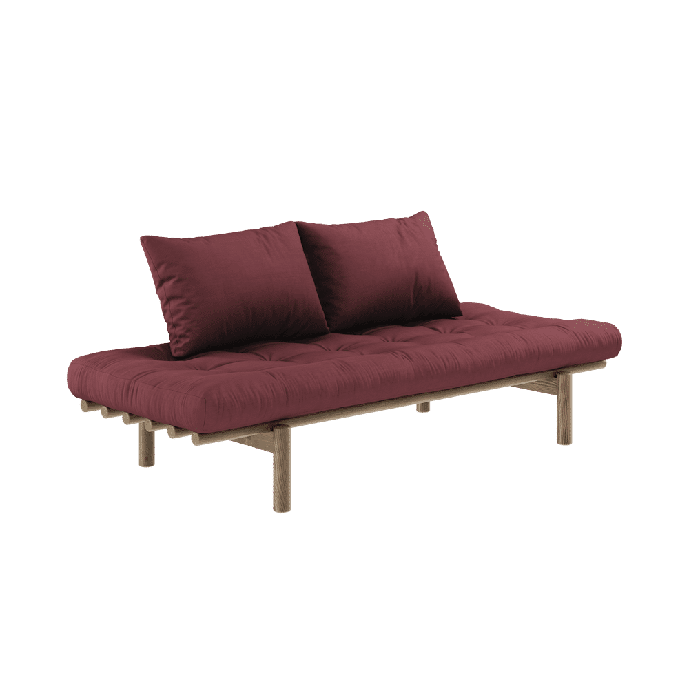 Karup Design PACE DAYBED MARRON CAROUBE LAQUÉ W. MATELAS MIXTE 4 COUCHES BORDEAUX