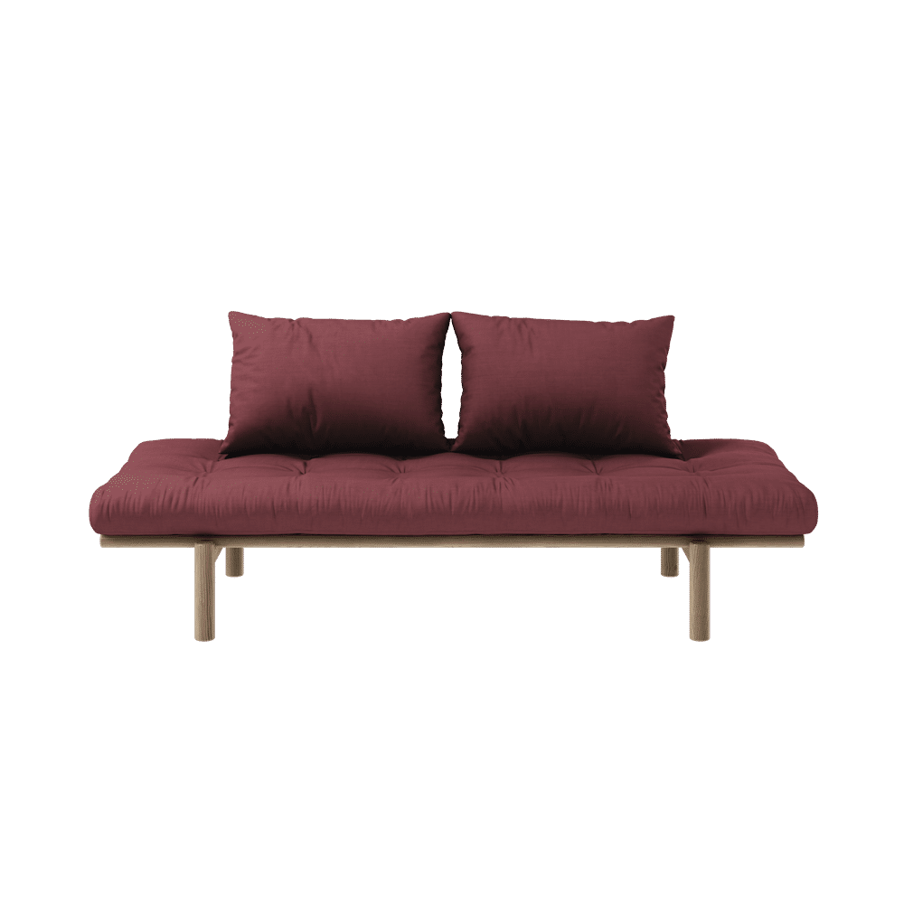 Karup Design PACE DAYBED MARRON CAROUBE LAQUÉ W. MATELAS MIXTE 4 COUCHES BORDEAUX