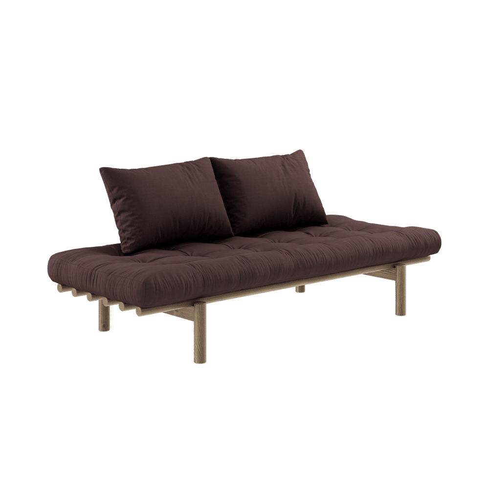 Karup Design PACE DAYBED MARRON CAROUBE LAQUÉ W. MATELAS MIXTE 4 COUCHES BRUN