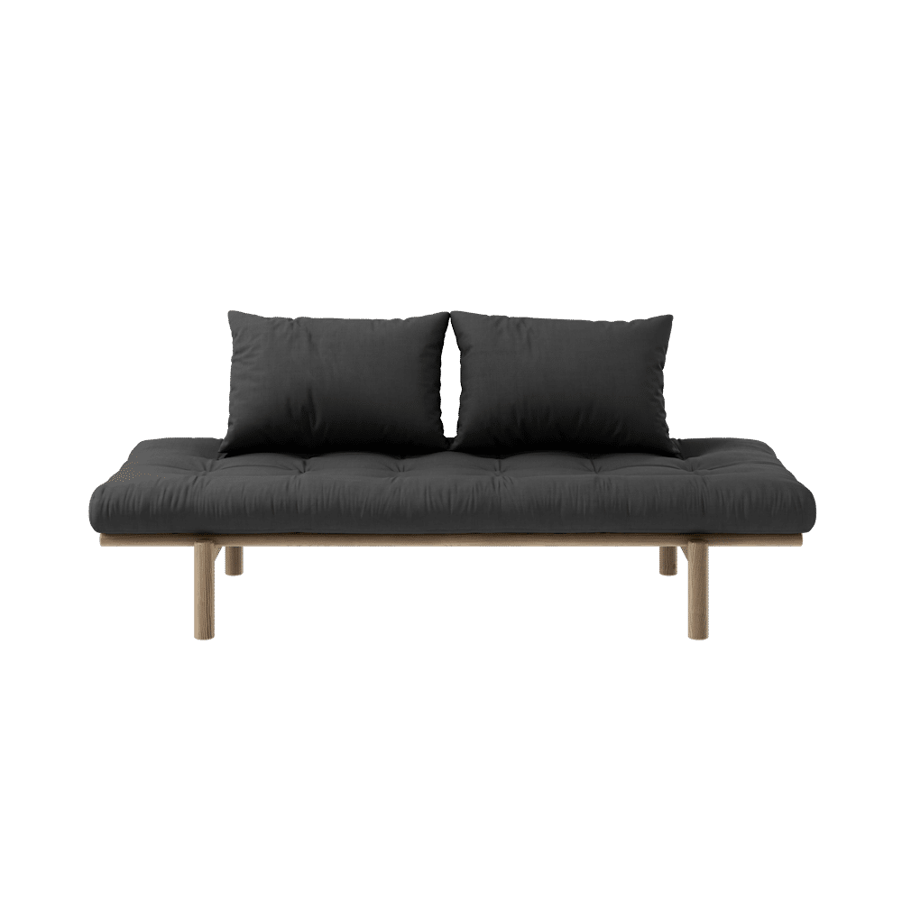 Karup Design LIT DE JOUR PACE LAQUÉ BRUN CAROUBE AVEC MATELAS MIXTE 4 COUCHES GRIS FONCÉ