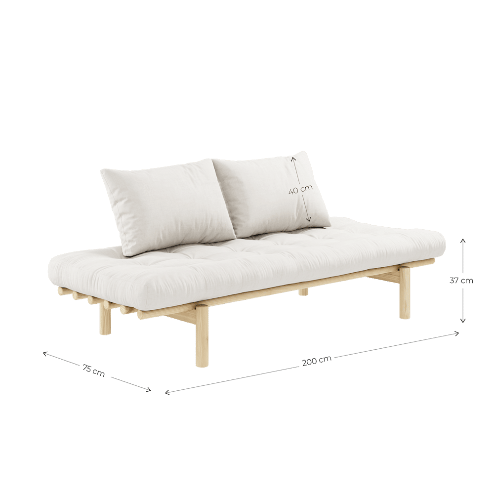 Karup Design LIT DE JOUR PACE LAQUÉ BRUN CAROUBE AVEC MATELAS MIXTE 4 COUCHES GRIS FONCÉ