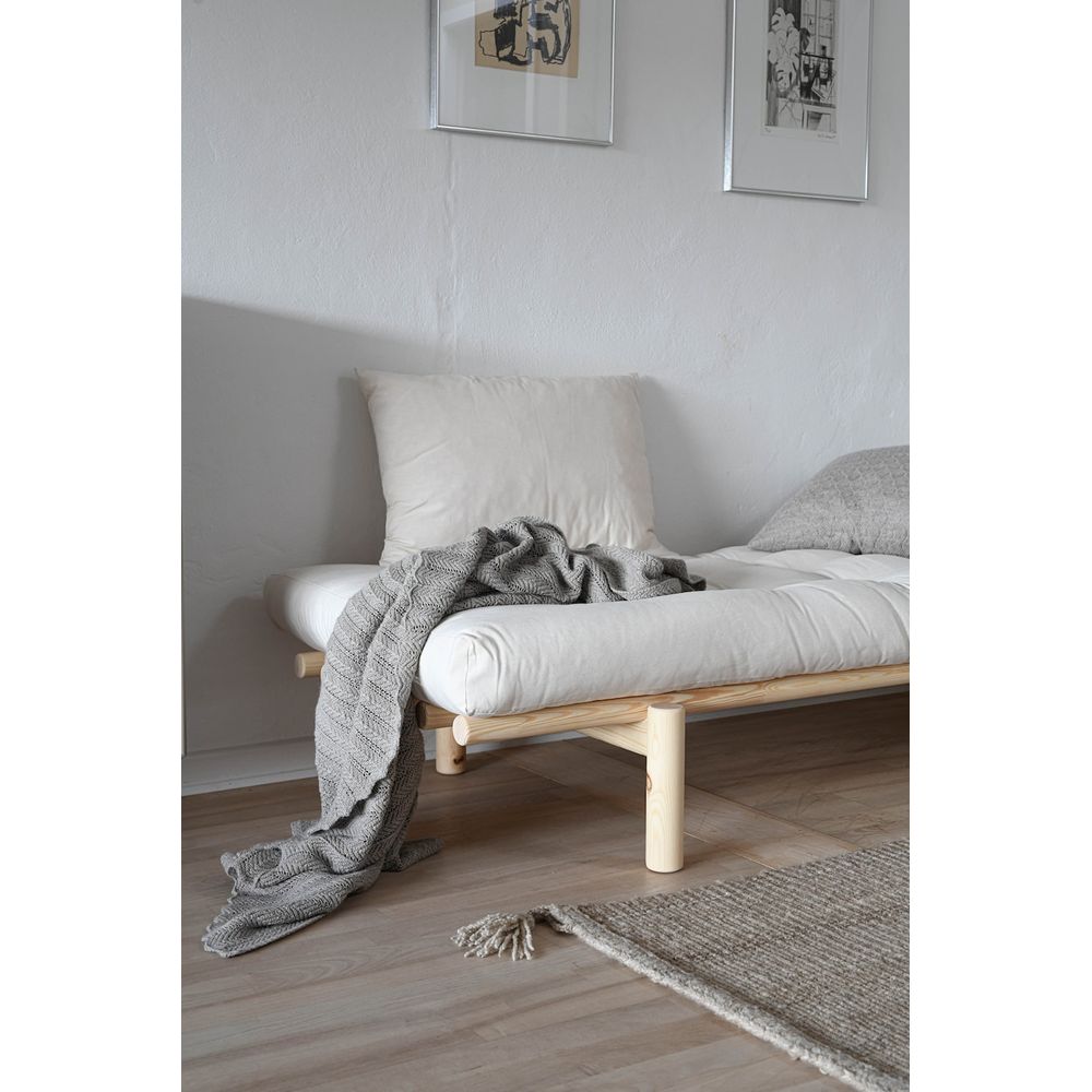 Karup Design LIT DE JOUR PACE LAQUÉ BRUN CAROUBE AVEC MATELAS MIXTE 4 COUCHES GRIS FONCÉ