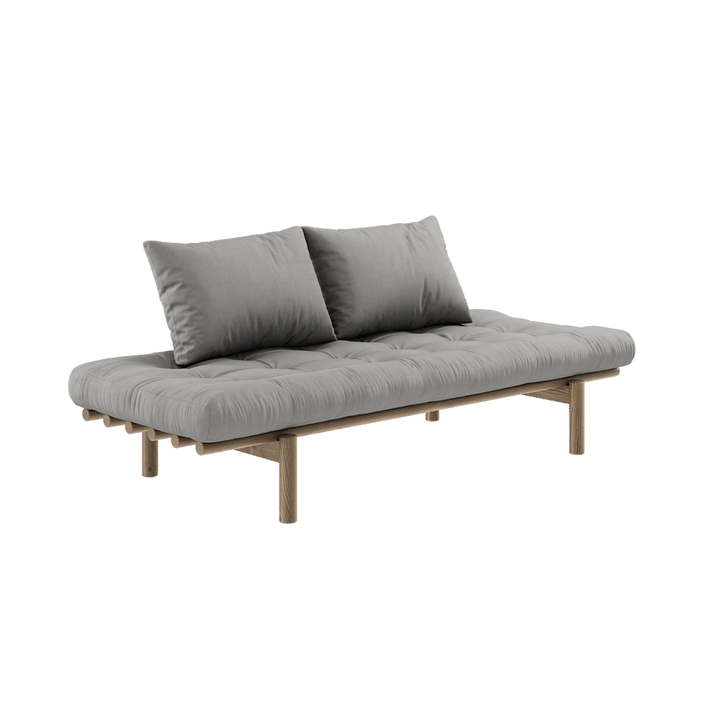 Karup Design PACE DAYBED MARRON CAROUBE LAQUÉ W. MATELAS MIXTE 4 COUCHES GRIS