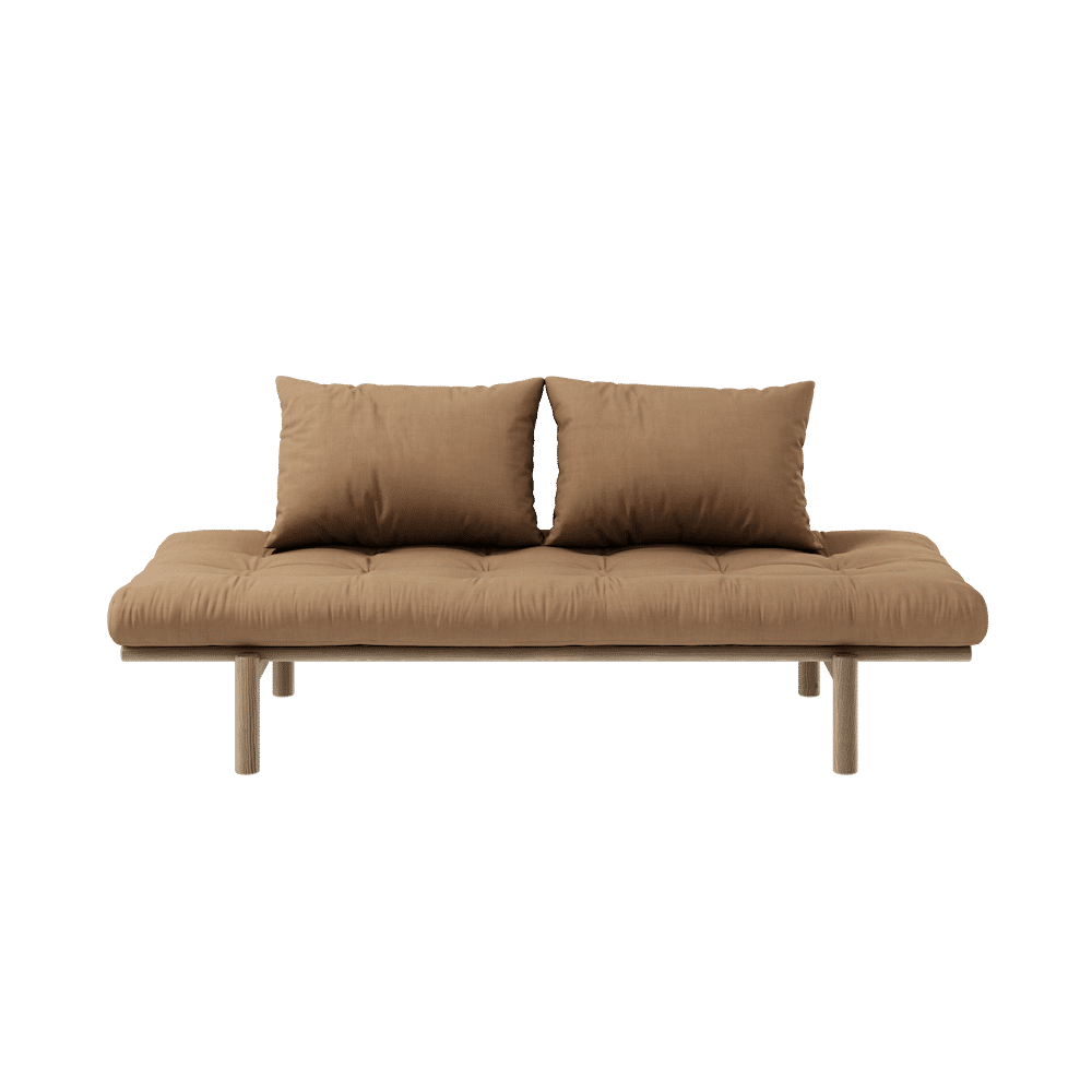 DAYBED CAROBE MARRON LAQUÉ W. MATELAS MIXTE 4 COUCHES MOCCAA