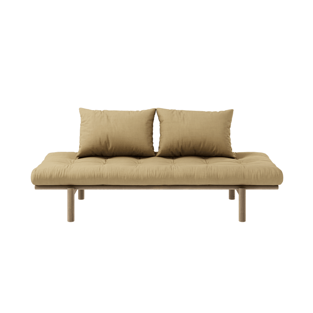 Karup Design PACE DAYBED CAROB LACADO MARRÓN W. COLCHÓN MIXTO 4 CAPAS TRIGO BEIGE