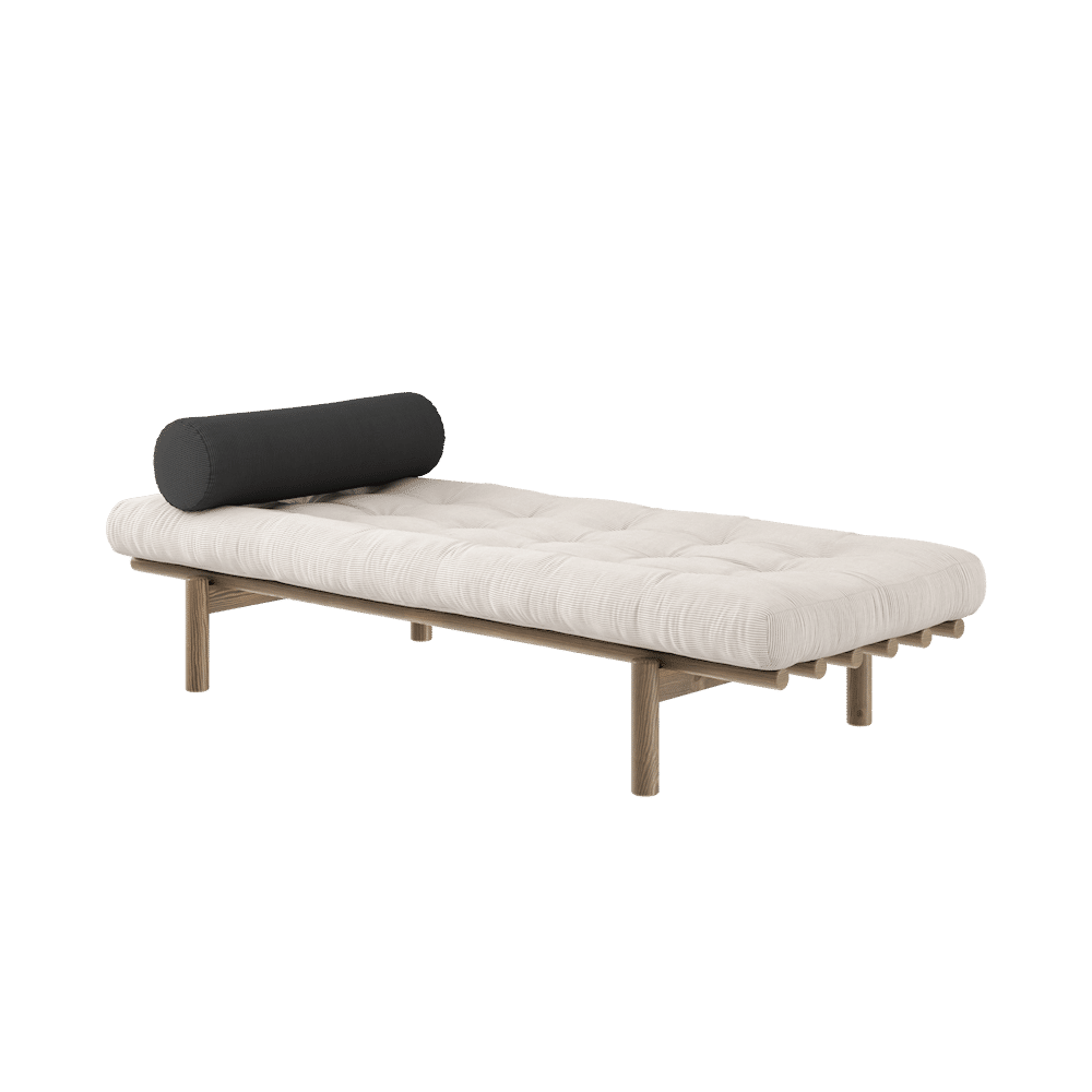 Karup Design SIGUIENTE DAYBED CAROB MARRÓN LACADO W. COLCHÓN DE 4 CAPAS MIXTO MARFIL