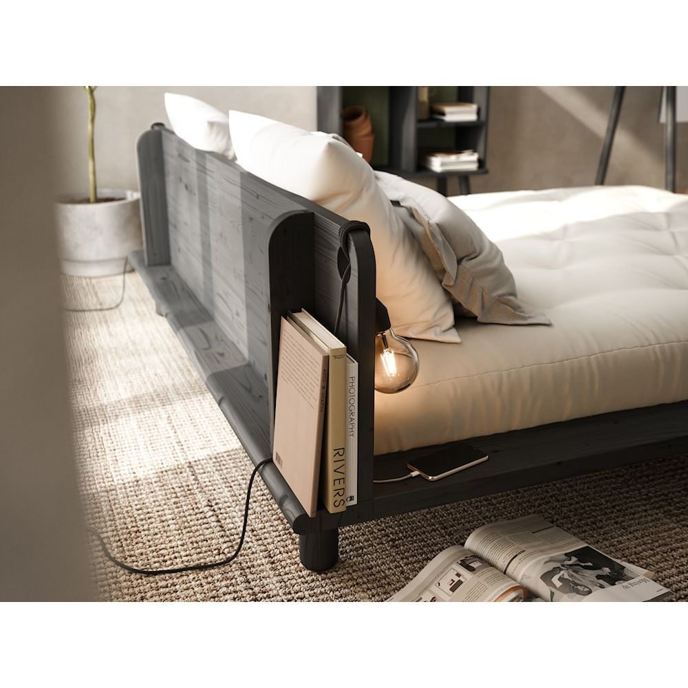 Karup Design PEEK BED BLACK LACQUERED 140 X 200 W. 2 BED LAMPS