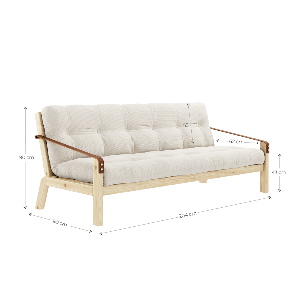 Karup Design POÉSIE CLAIR LAQUÉ W. MATELAS MIXTE 5 COUCHES GRIS FONCÉ