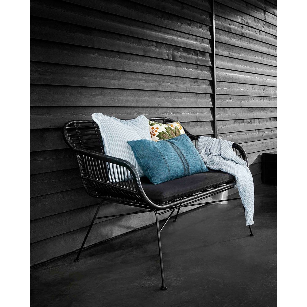 Nordal A/S Banc de jardin avec coussin, Noir