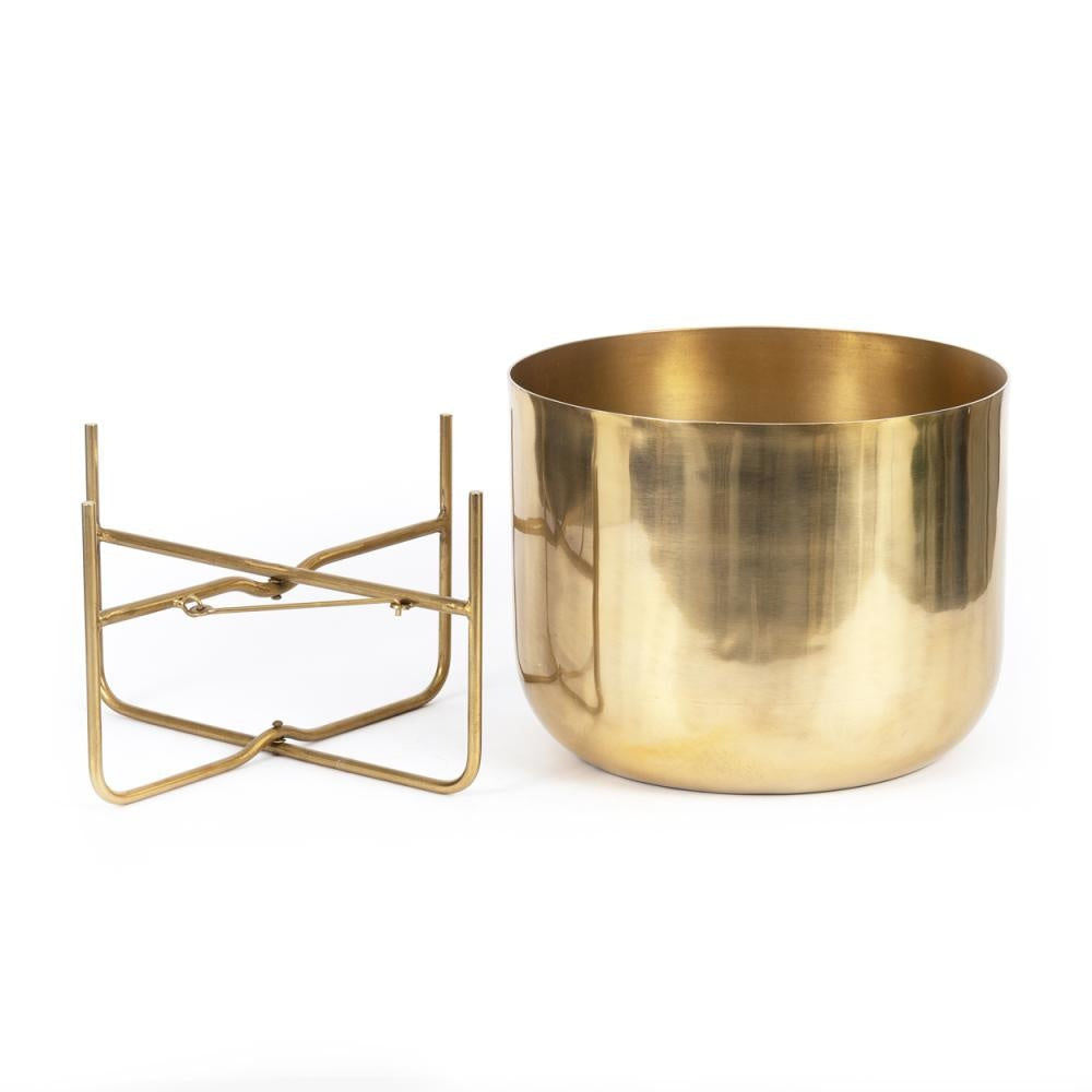 Bazar Bizar The Brass Planter on Stand - Brass - XL