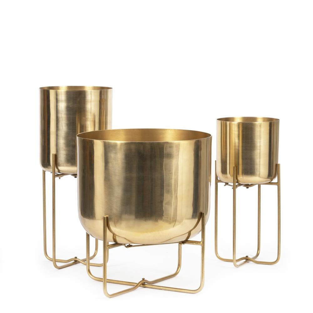 Bazar Bizar The Brass Planter on Stand - Brass - XL