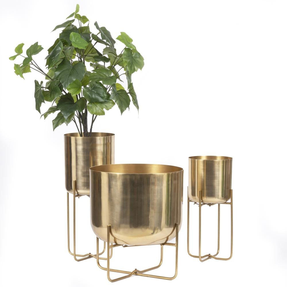 Bazar Bizar The Brass Planter on Stand - Brass - XL