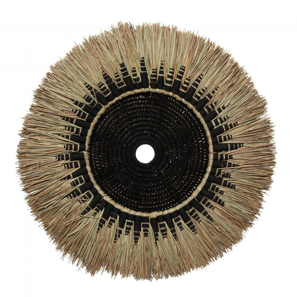 Basar Bizar Die Raffia Macramé Wand Deco-Schwarz Natur