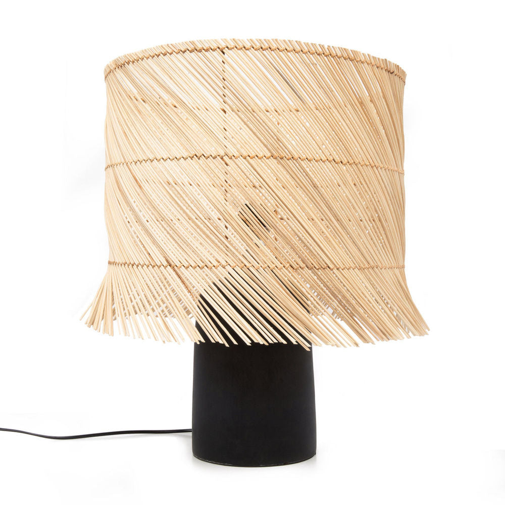 Bazar Bizarre Rattan Tisch lampe-Schwarz Natur