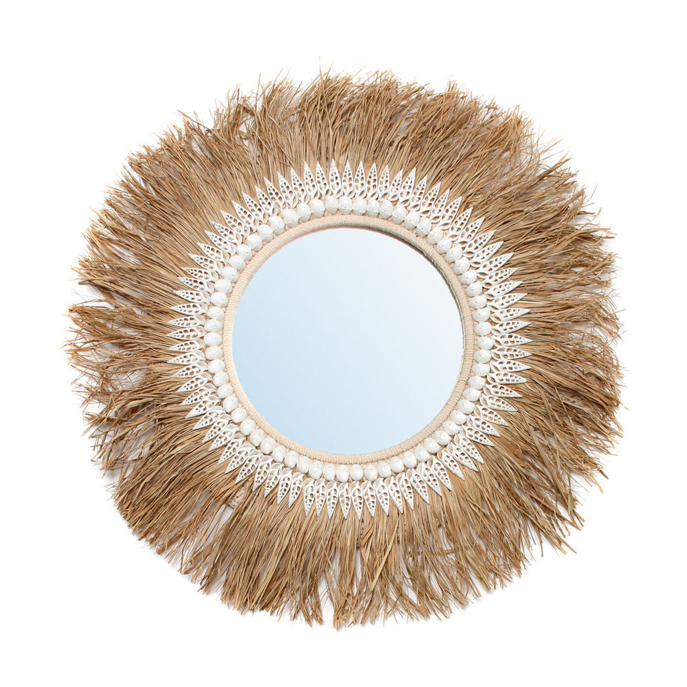 Bazar Bizarre Le Raphia Miroir Gingembre-Naturel