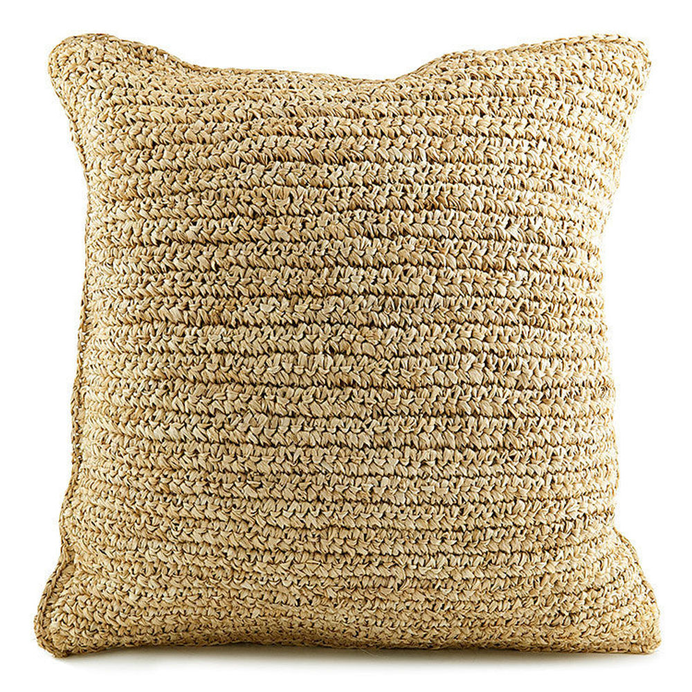 Bazar Bizar De Raffia Flores Coussin Cover-Natural-40x40