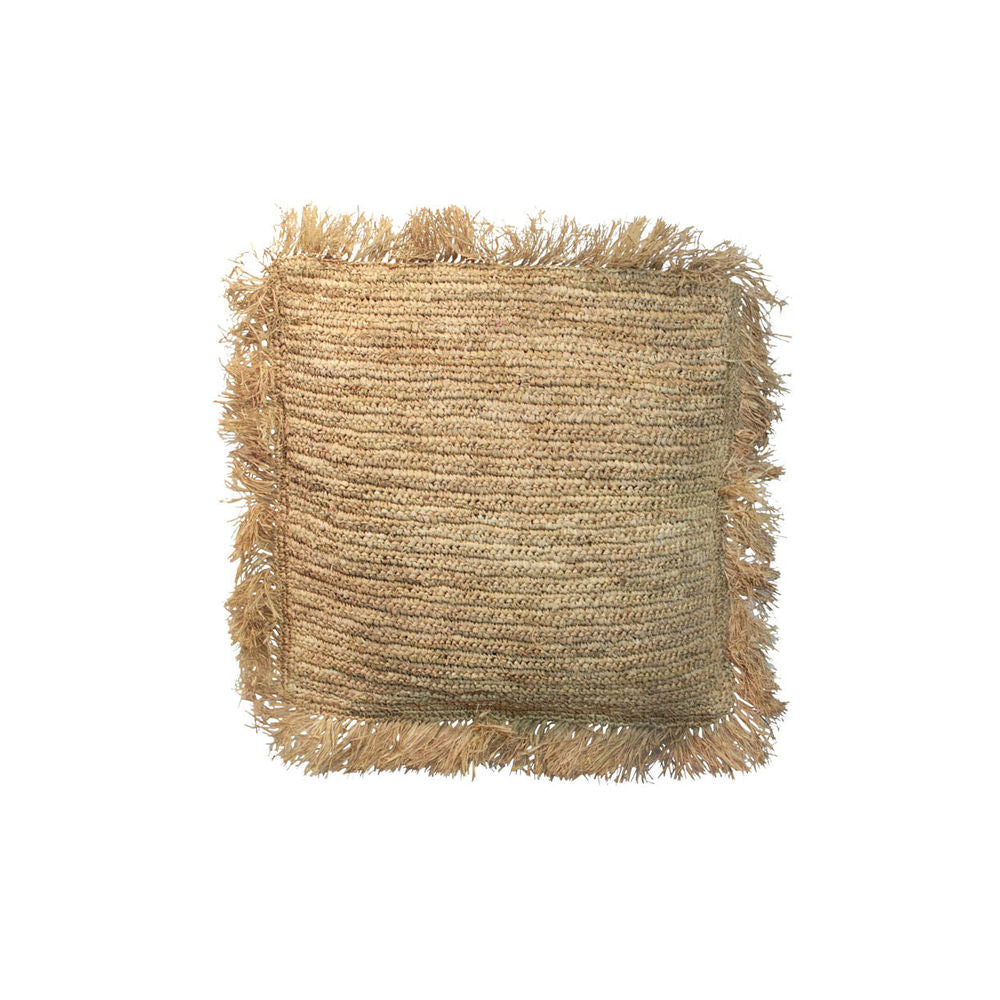 Bazar Bizar De Raffia Kussenhoes Vierkant - Natuurlijk - 40x40