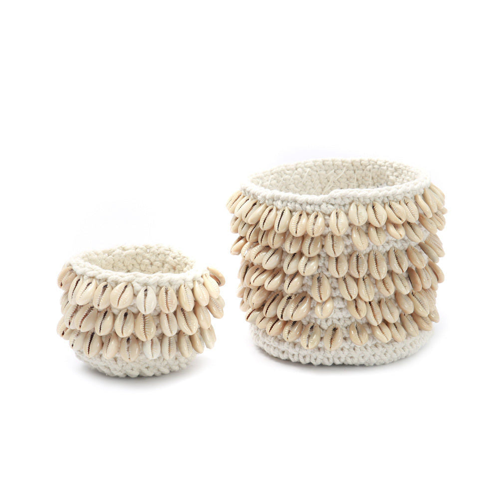 Bazar Bizarre The Cowrie Macrame Plant Box-Natural M