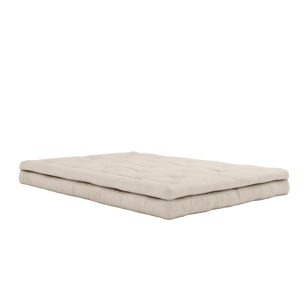 Karup Design SOFÁ CON HEBILLAS BEIGE CON 3 CINTURONES DE CUERO MARRÓN