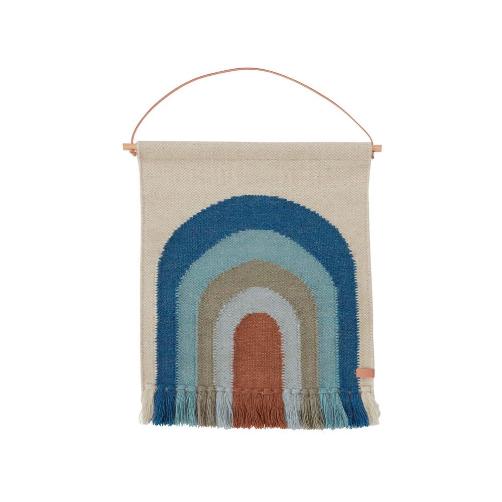 OYOY MINI Follow The Rainbow Mini Wall Rug-Azul pálido